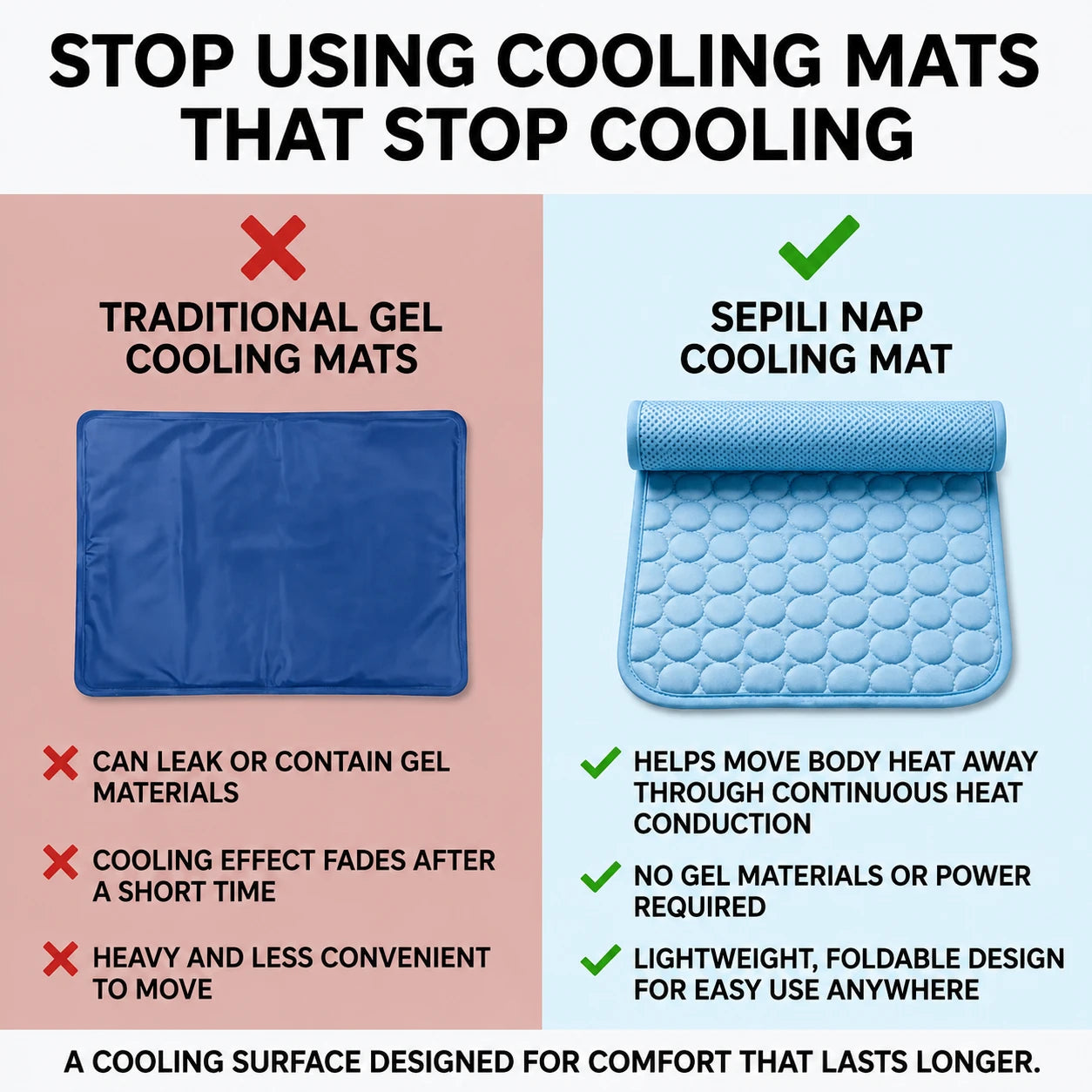 Sepili Nap | Ice-Silk Continuous Cooling Dog Cooling Mat