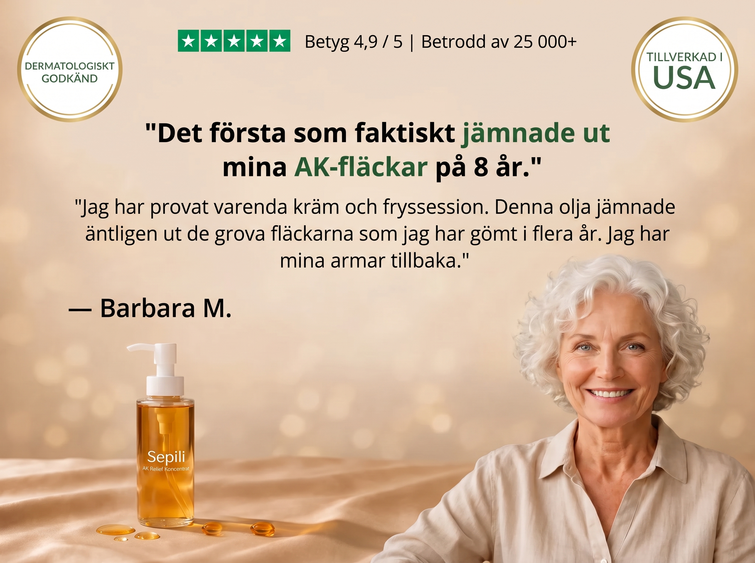 Sepili Korrigerande Kroppsolja mot Aktinisk Keratos