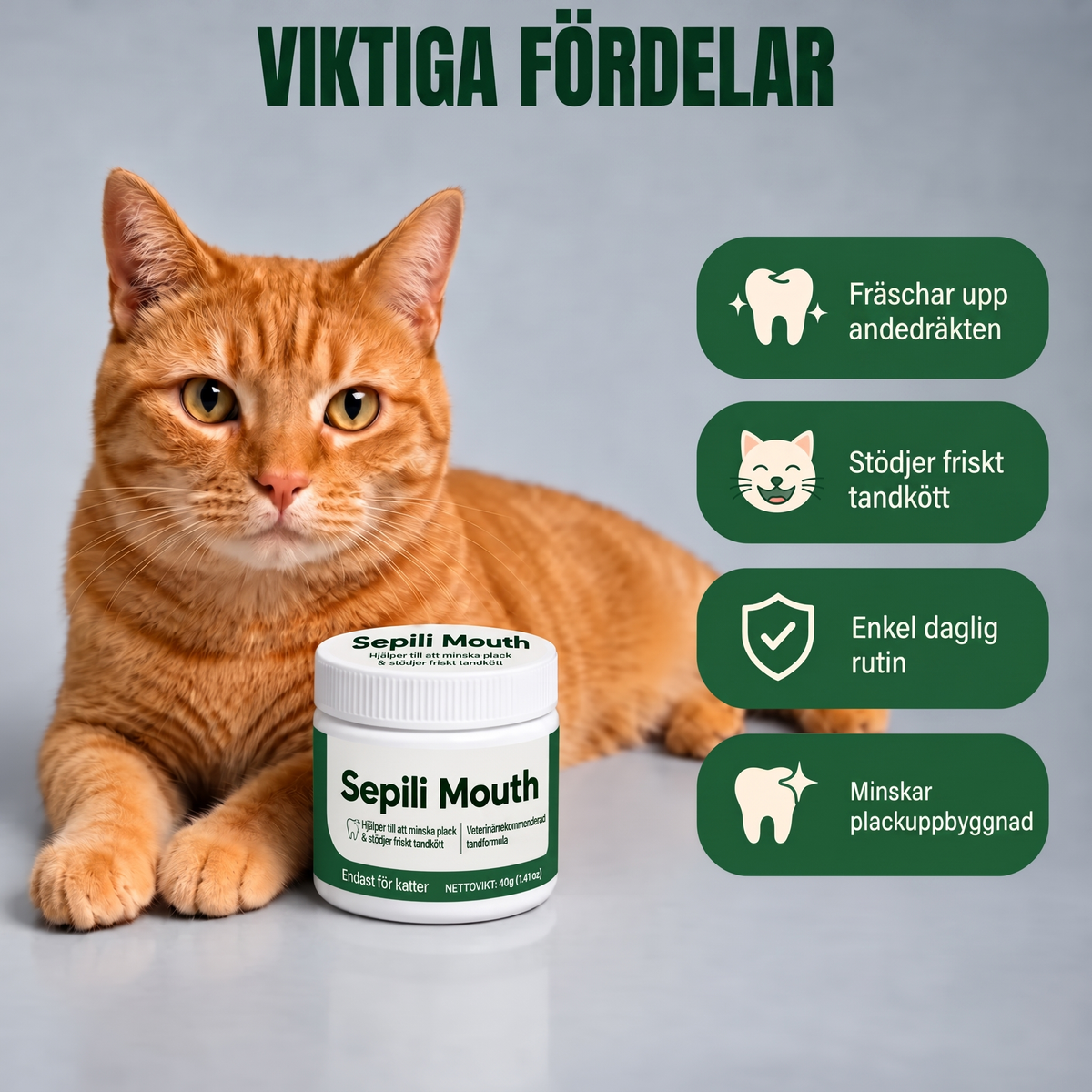 2x Sepili Munvård för katt